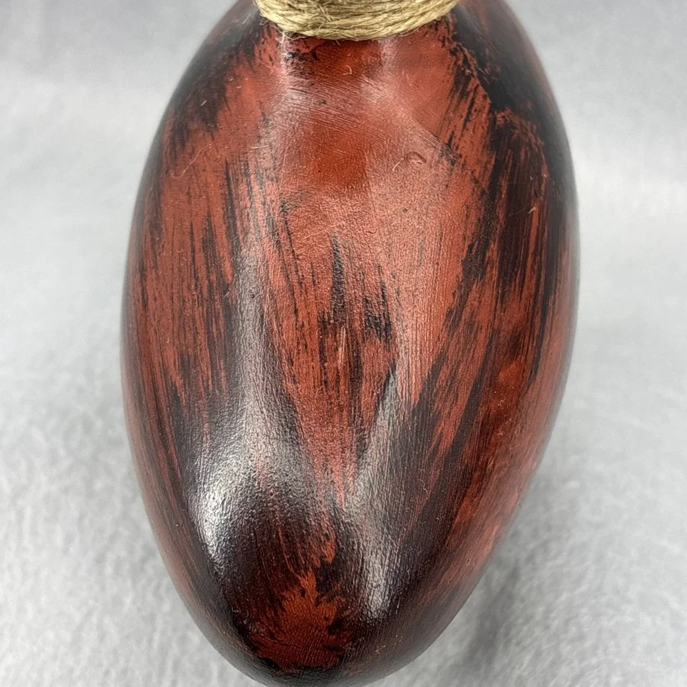 Vintage Chinese Ceramic Bud Vase Hand Crafted Black Red Glossy Paint Splash 7.5